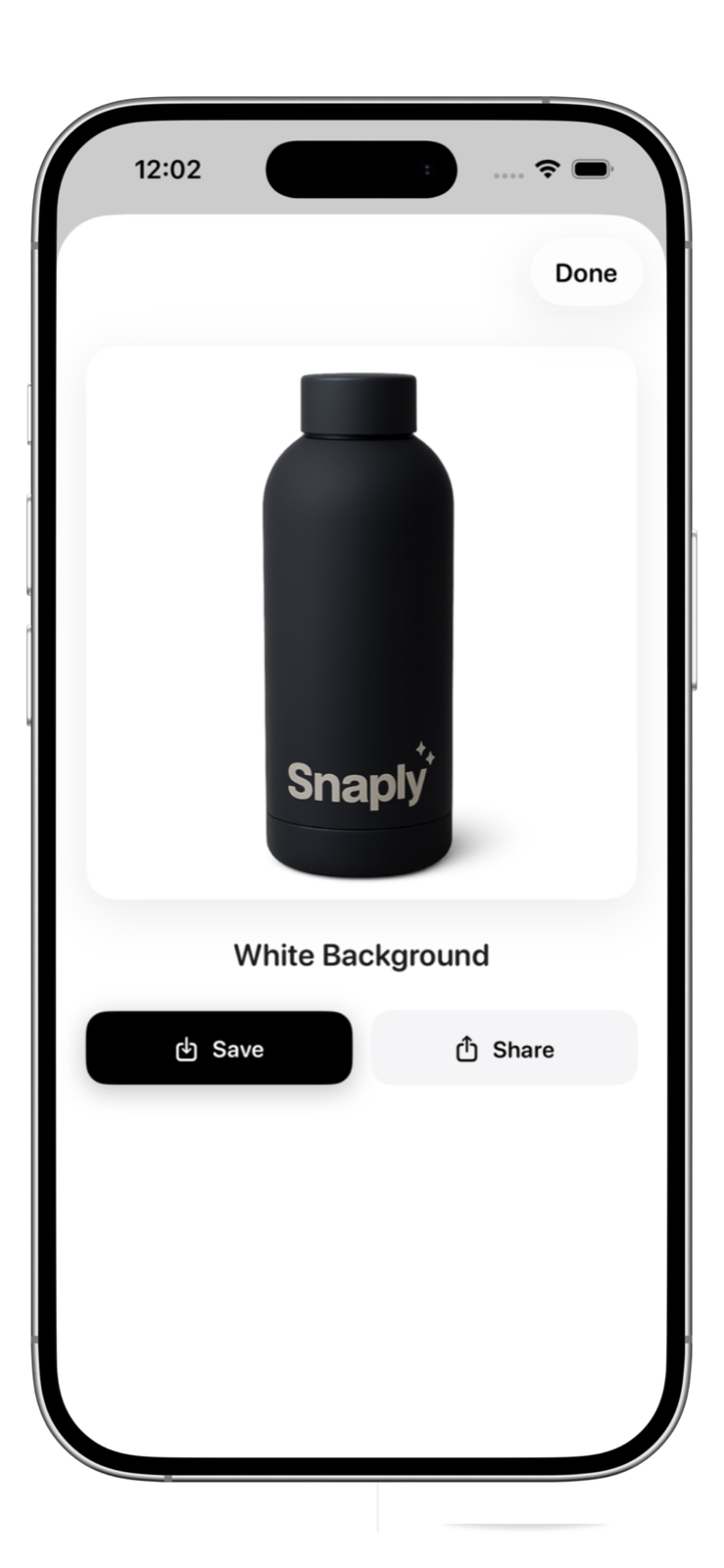 White background product photo generated by Snaply